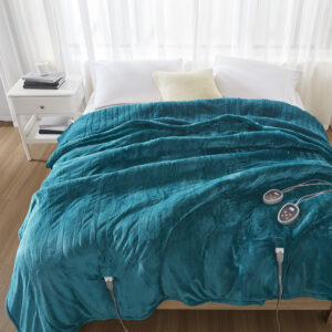 Heated Microlight to Berber Blanket in Teal From Beautyrest