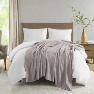 Liquid Cotton Blanket in Grey From Madison Park