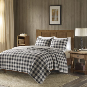 Buffalo Check Oversized Quilt Mini Set in Gray From Woolrich