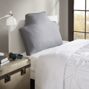 Oversized Headboard 100% Cotton Canvas Pillow in Grey From Intelligent Design