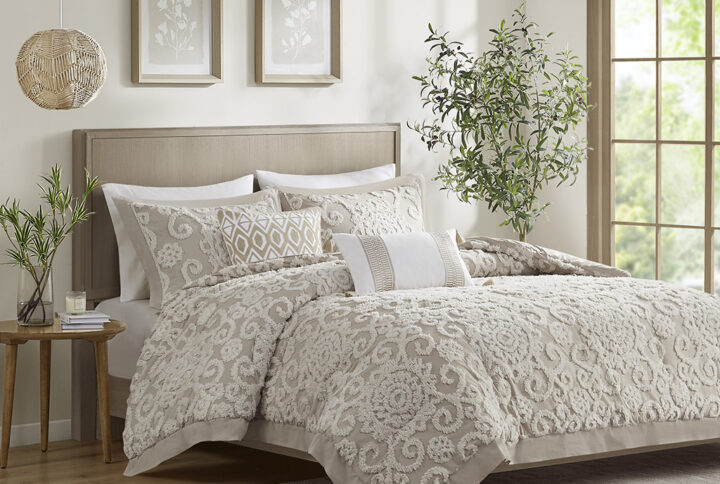 Suzanna Cotton Comforter Mini Set in Taupe From Harbor House