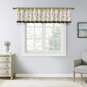 Serene Embroidered Window Valance in Green From Madison Park