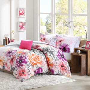 Olivia Floral Comforter Set in Pink From Intelligent Design