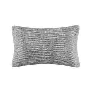 Bree Knit Oblong Pillow Cover in Grey From INK+IVY