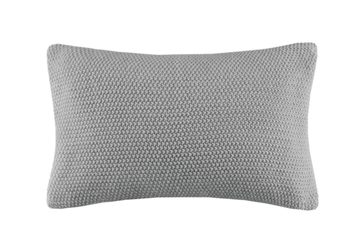 Bree Knit Oblong Pillow Cover in Grey From INK+IVY