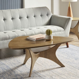 Blaze Triangle Wood Coffee table in Light Brown From INK+IVY