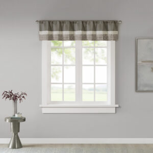 Amherst Polyoni Pintuck Window Valance in Natural From Madison Park