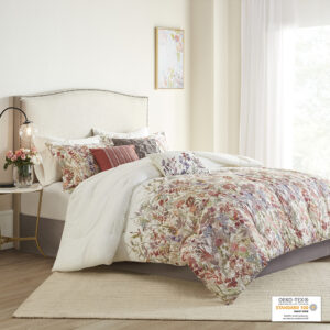 Mariana 7 Piece Cotton Printed Comforter Set in Multi From Madison Park