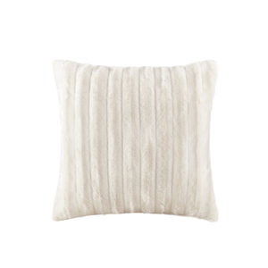 Duke Faux Fur Square Pillow in Ivory From Madison Park