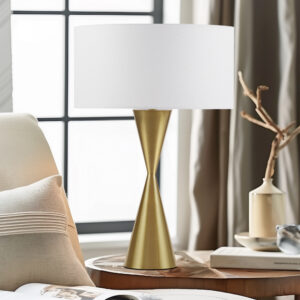 Elixir Gold Hourglass Metal Table Lamp in Gold From INK+IVY