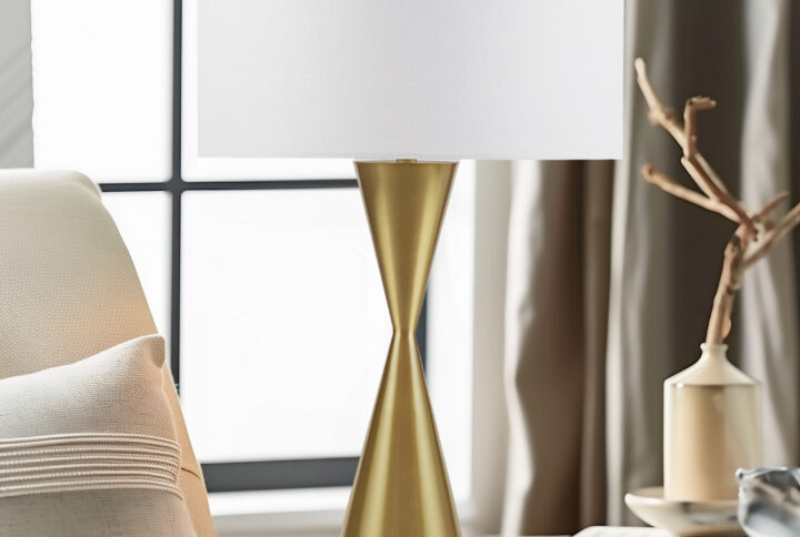 Elixir Gold Hourglass Metal Table Lamp in Gold From INK+IVY