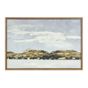 Foggy Morning Abstract Landscape Framed Canvas Wall Art in Multi From Martha Stewart