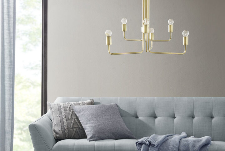 Milo 6-Light Metal Chandelier in Antique Brass From INK+IVY