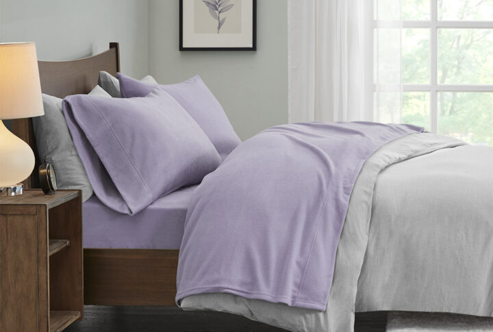 Micro Fleece Sheet Set in Lavender From True North by Sleep Philosophy