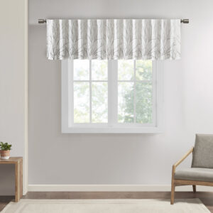 Andora Faux Silk Embroidered Window Valance in White From Madison Park