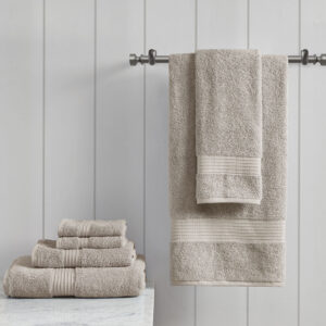 Organic 6 Piece Organic Cotton Towel Set in Tan From Madison Park