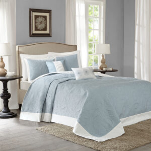 Ashbury 5 Piece Reversible Bedspread Set in Blue From Madison Park