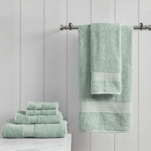 Organic 6 Piece Organic Cotton Towel Set in Seafoam From Madison Park