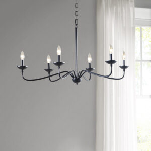 Brighton 6-Light Farmhouse Metal Chandelier in Matte Black From INK+IVY