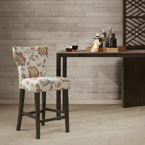 Avila Tufted Back Counter Stool in Orange Multi From Madison Park