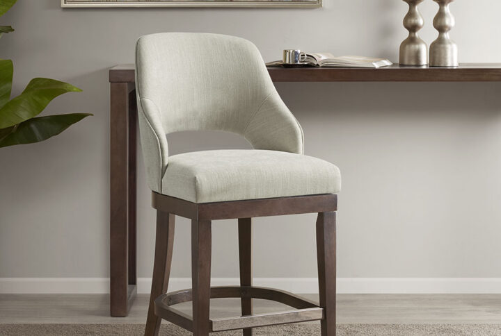 Jillian Counter Stool with Swivel Seat in Cream From Madison Park