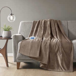 Heated Plush Throw in Mink From Beautyrest