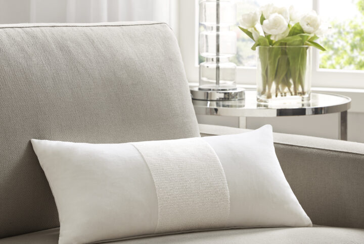 Canova Oblong Decor Pillow in White From Croscill Home