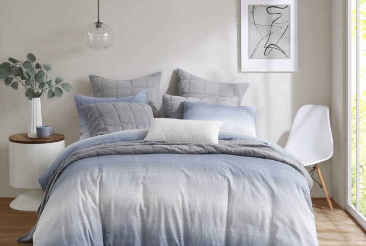 Callista 3 Piece Duvet Set in Blue From Croscill Casual