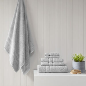 Aegean 100% Turkish Cotton 6 Piece Towel Set in Grey From 510 Design