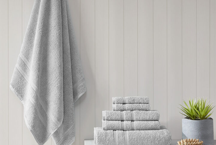 Aegean 100% Turkish Cotton 6 Piece Towel Set in Grey From 510 Design