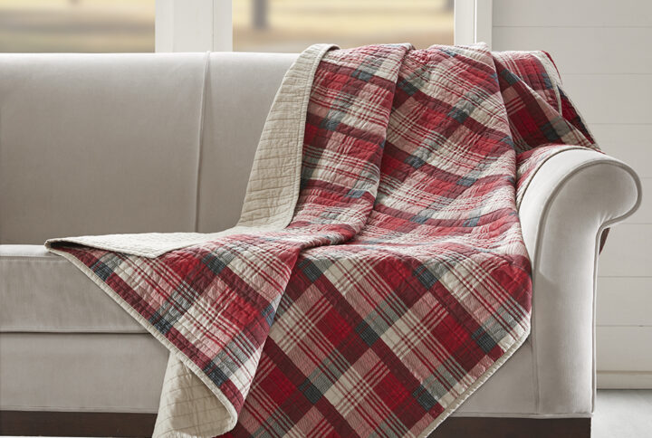 Tasha Quilted Throw in Red From Woolrich