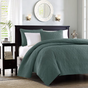 Quebec 3 Piece Reversible Quilt Set in Balsam Green From Madison Park