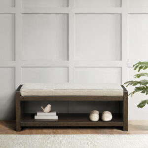 Ivan Accent Bench with Lower Shelf in Brown From Madison Park