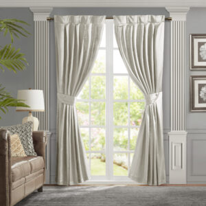 Avignon Pleat Curtain Panel with Tieback (Single) in White From Croscill Classics