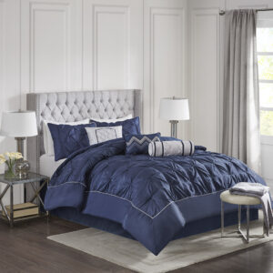 Laurel 7 Piece Tufted Comforter Set in Navy From Madison Park