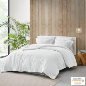 Laurie Plush to Sherpa Comforter Set in Ivory From True North by Sleep Philosophy