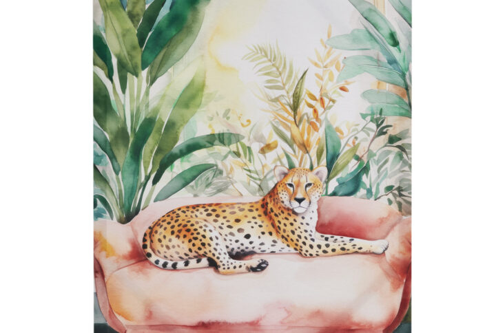 Jungle Feline Jungle Cheetah Canvas Wall Art in Cheetah Green Multi From Madison Park