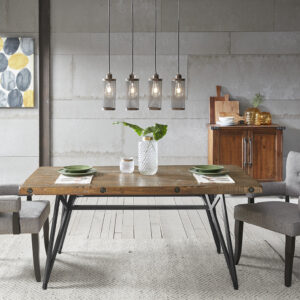 Trestle Dining/ Gathering Table in Reclaimed Brown/ Gun Metal From INK+IVY