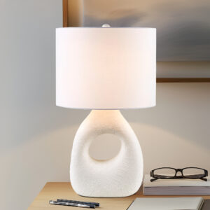 Trilluxe Ceramic Table Lamp in White From INK+IVY