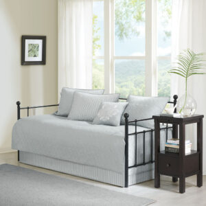 Quebec 6 Piece Reversible Daybed Cover Set in Grey From Madison Park