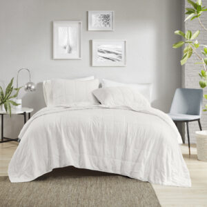 Gema 3 Piece White Coverlet Set in Soft White From Croscill Casual