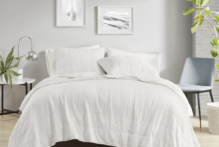 Gema 3 Piece White Coverlet Set in Soft White From Croscill Casual