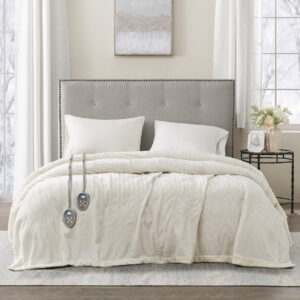 Heated Plush Blanket in Ivory From Beautyrest