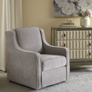 Harris Chenille Swivel Chair in Grey From Madison Park