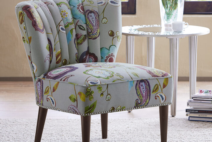 Korey Channel Back Slipper Chair in Multi From Madison Park