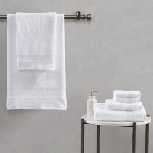 Luce 100% Egyptian Cotton 6 Piece Towel Set in White From Madison Park Signature