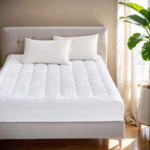 Cloud Soft Overfilled Plush Hypoallergenic Down Alternative Waterproof Mattress Pad in White From Madison Park