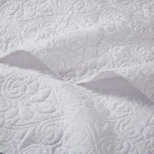 Quebec Oversized Quilted Throw in White From Madison Park