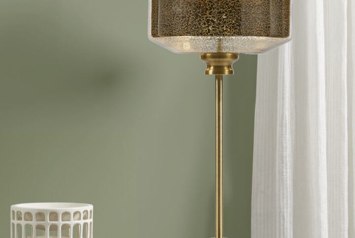 Lumivive 17" Mercury Glass Table Lamp in Gold From INK+IVY