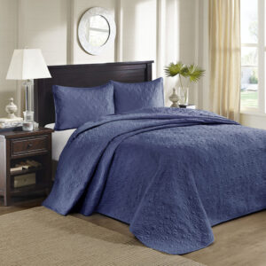 Quebec Reversible Bedspread Set in Navy From Madison Park